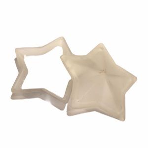 Vintage Frosted Glass White Star Candle With Lid
